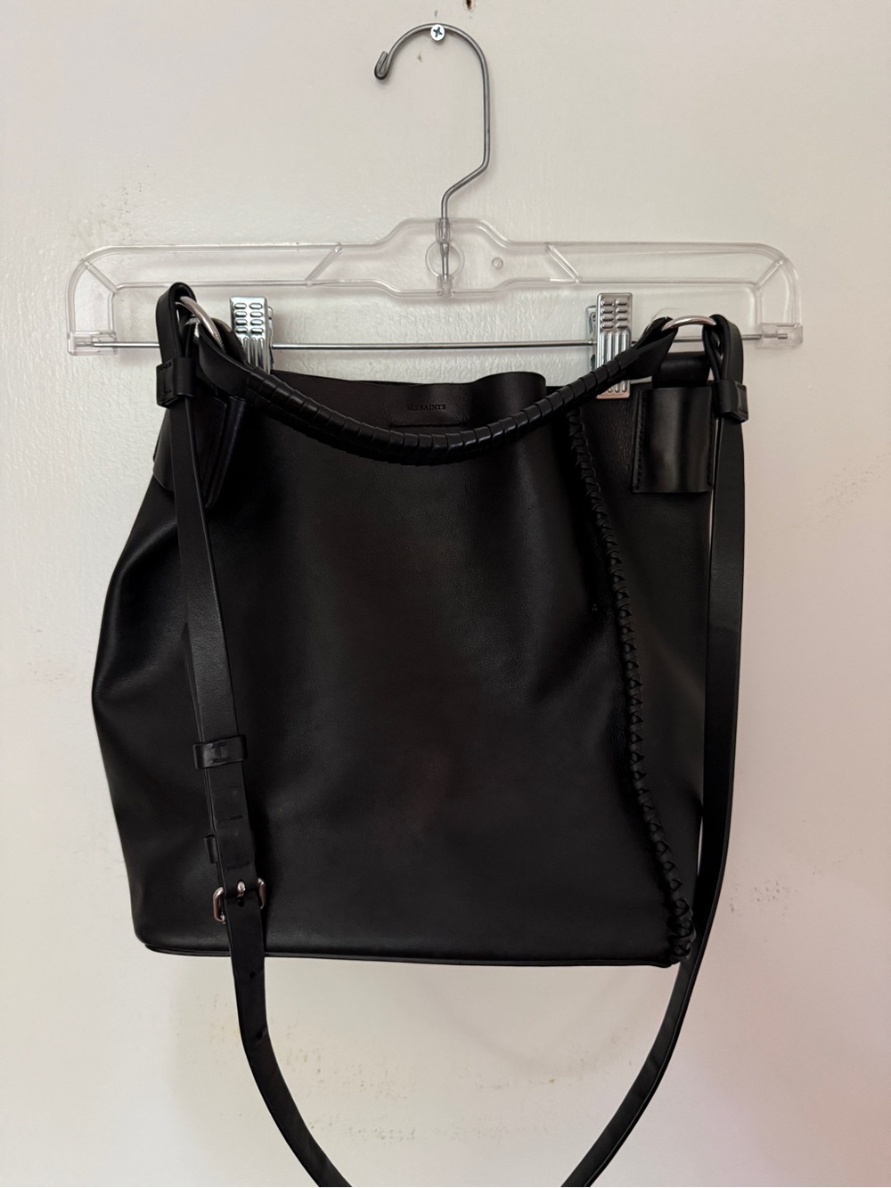 All Saints smooth leather 2 in 1 crossbody bag